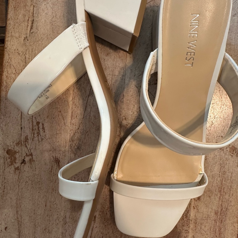 Nine West Cream Strappy Heels